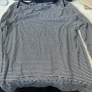J. Jill Navy and White Striped Blouse